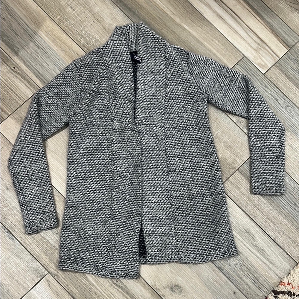 bobi Gray Knit Blazer Open Front